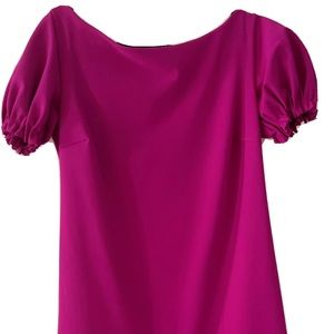Chiara Boni La Petite Robe Magenta Pink Puff Sleeve Drew Sz 46